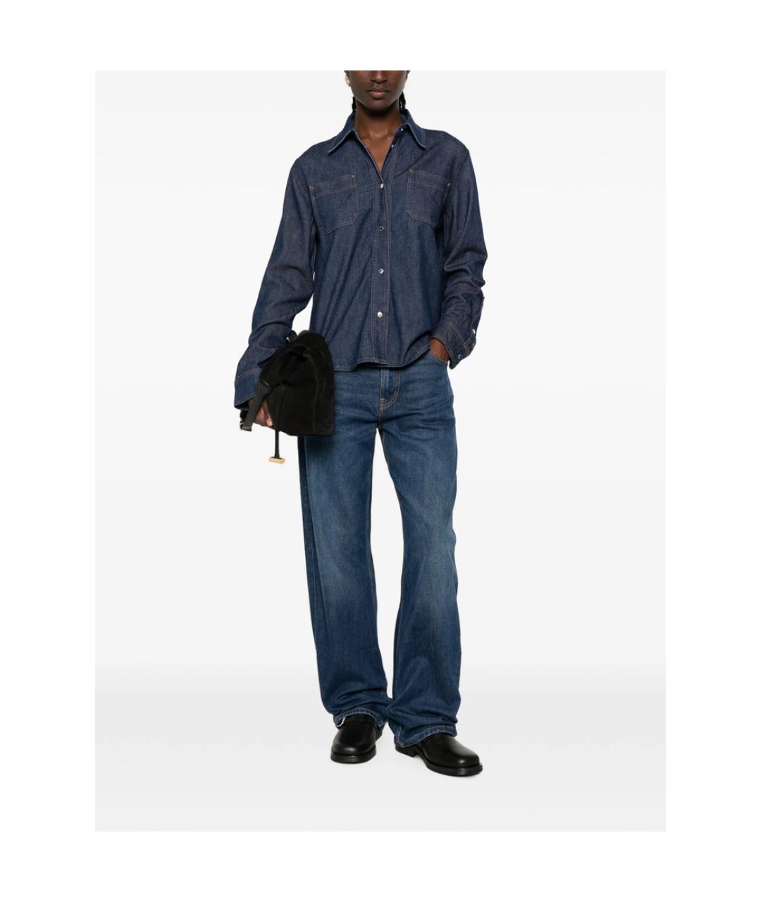 7 FOR ALL MANKIND Синяя хлопковая рубашка, фото 4