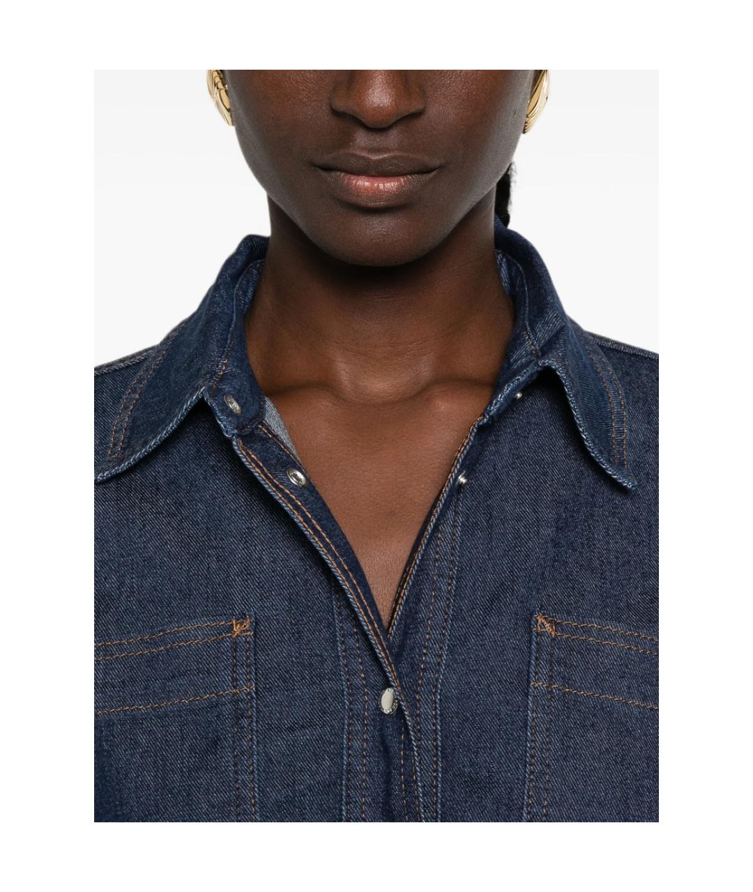 7 FOR ALL MANKIND Синяя хлопковая рубашка, фото 3