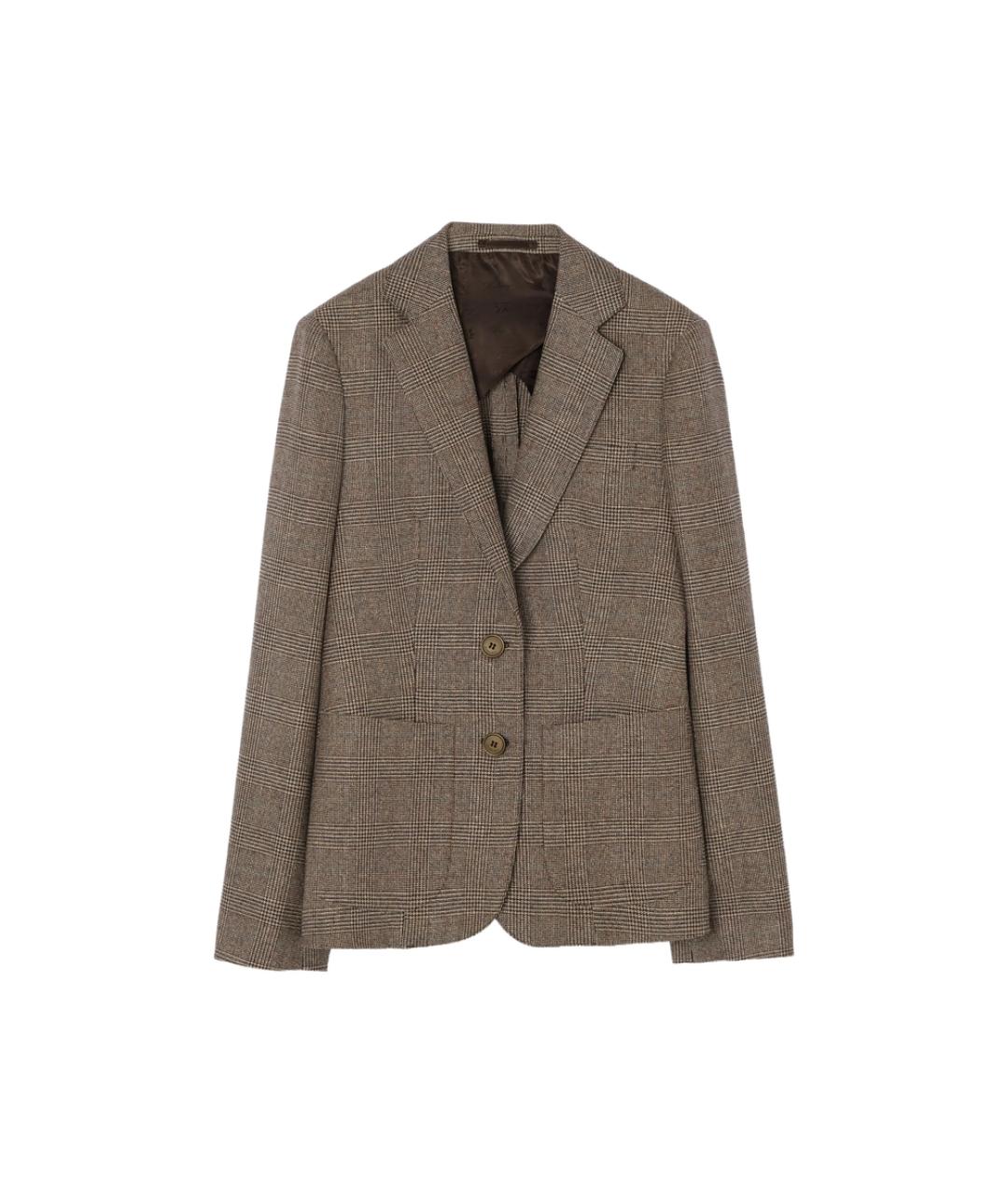 BURBERRY Коричневый шерстяной жакет/пиджак, фото 1