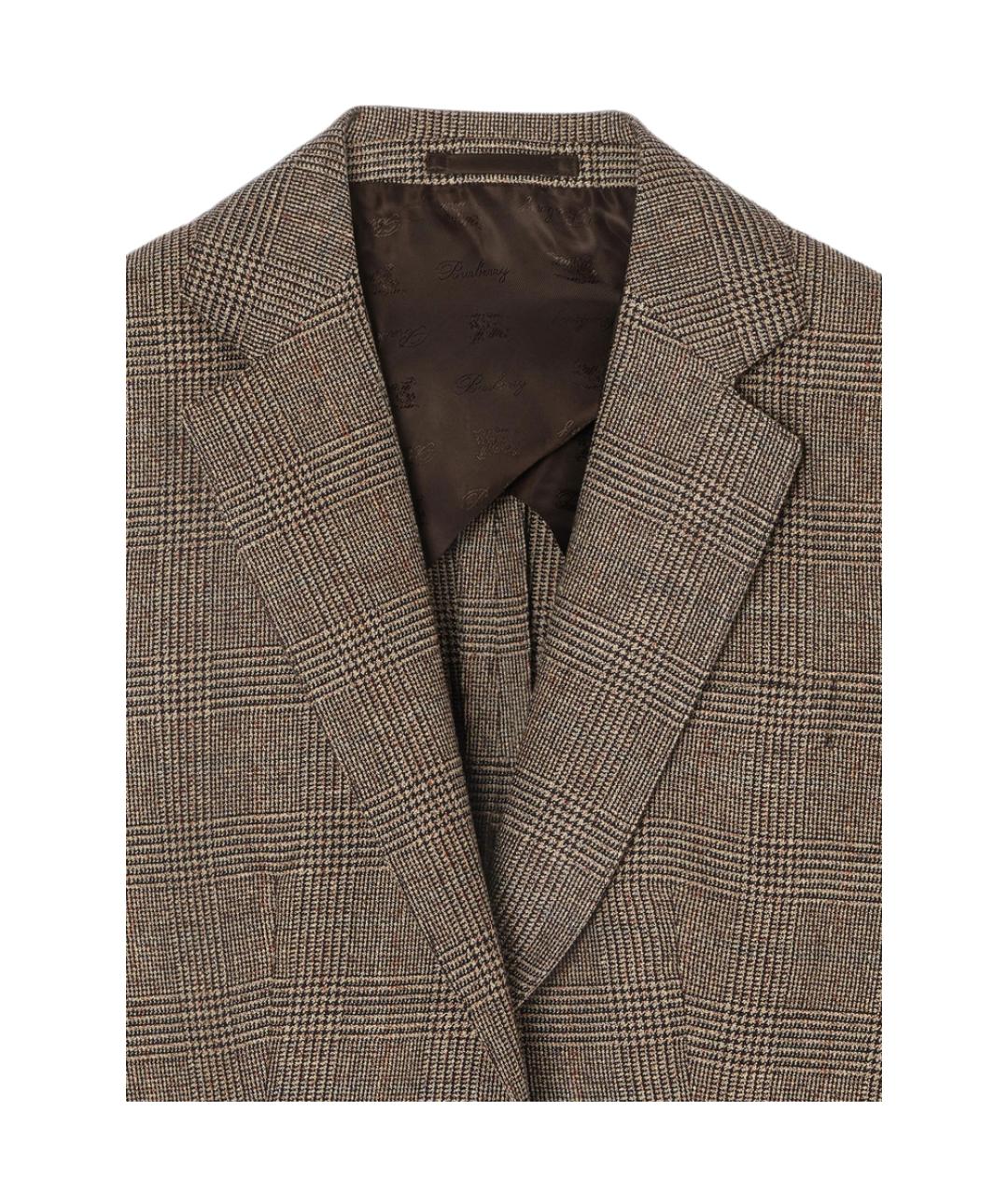BURBERRY Коричневый шерстяной жакет/пиджак, фото 2