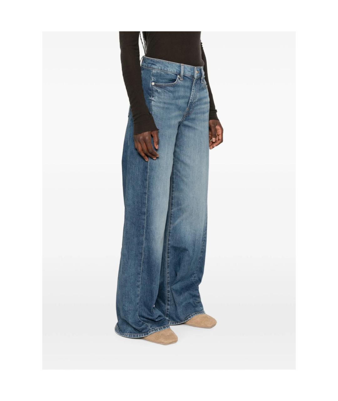 7 FOR ALL MANKIND Синие хлопковые джинсы клеш, фото 2