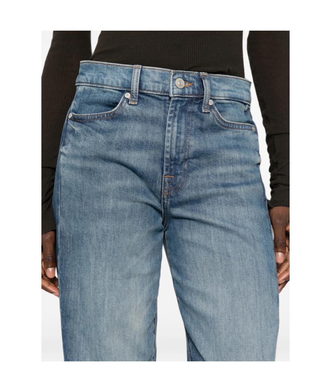 7 FOR ALL MANKIND Синие хлопковые джинсы клеш, фото 3