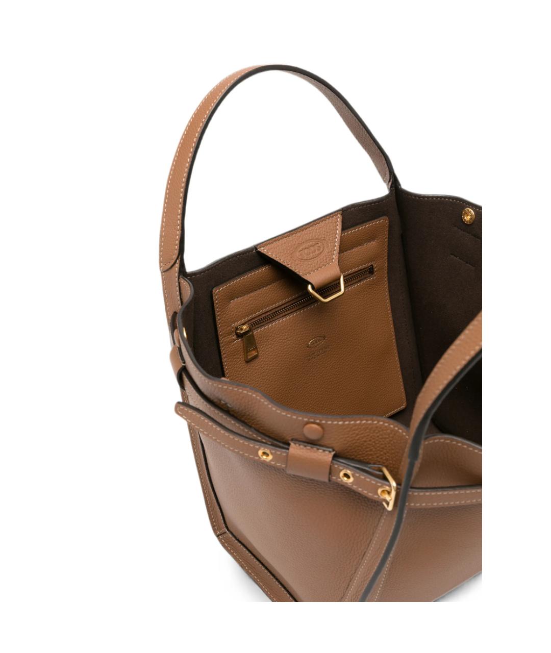 TOD'S Коричневая кожаная сумка тоут, фото 2