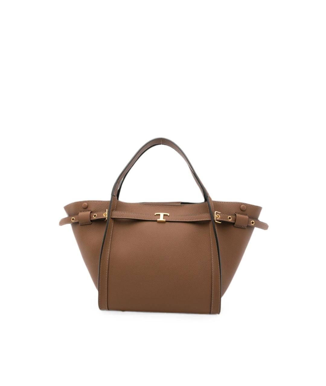 TOD'S Коричневая кожаная сумка тоут, фото 1