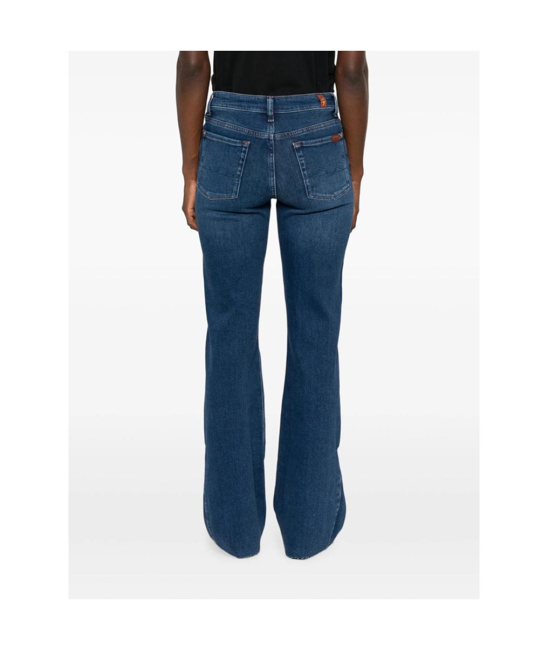 7 FOR ALL MANKIND Синие хлопковые джинсы клеш, фото 5