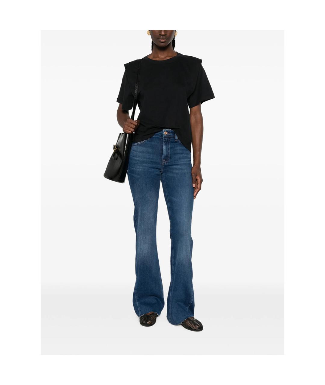 7 FOR ALL MANKIND Синие хлопковые джинсы клеш, фото 3