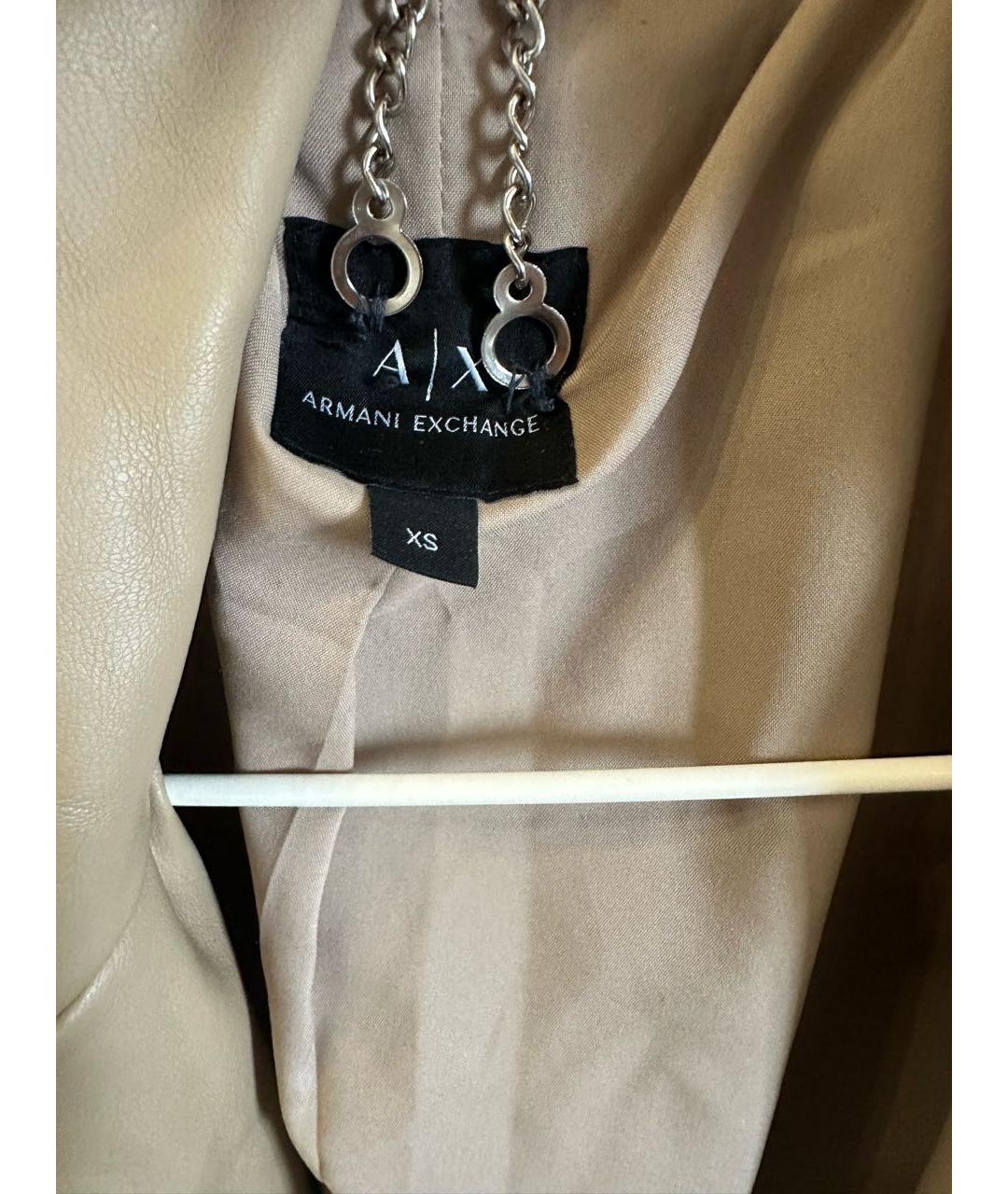 ARMANI EXCHANGE Бежевое твидовое пальто, фото 3