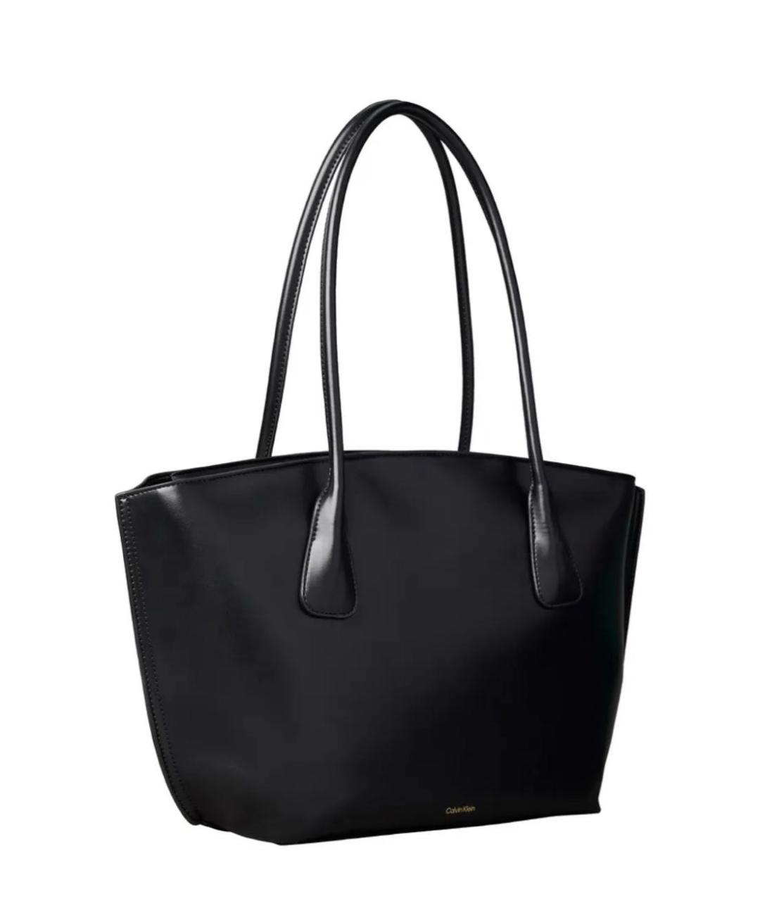 CALVIN KLEIN Черная сумка тоут из искусственной кожи, фото 2