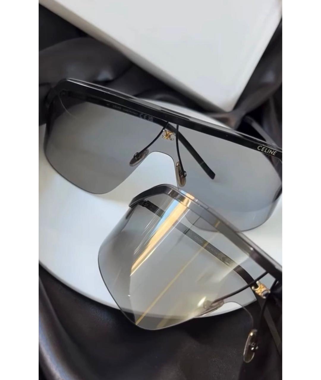 CELINE Черные металлические солнцезащитные очки, фото 4