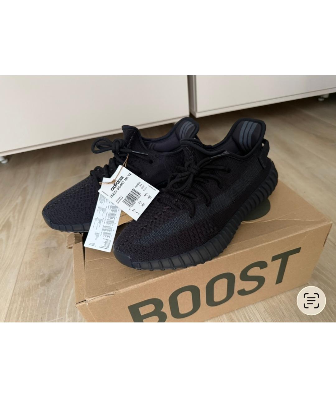 ADIDAS YEEZY Черные текстильные низкие кроссовки / кеды, фото 4
