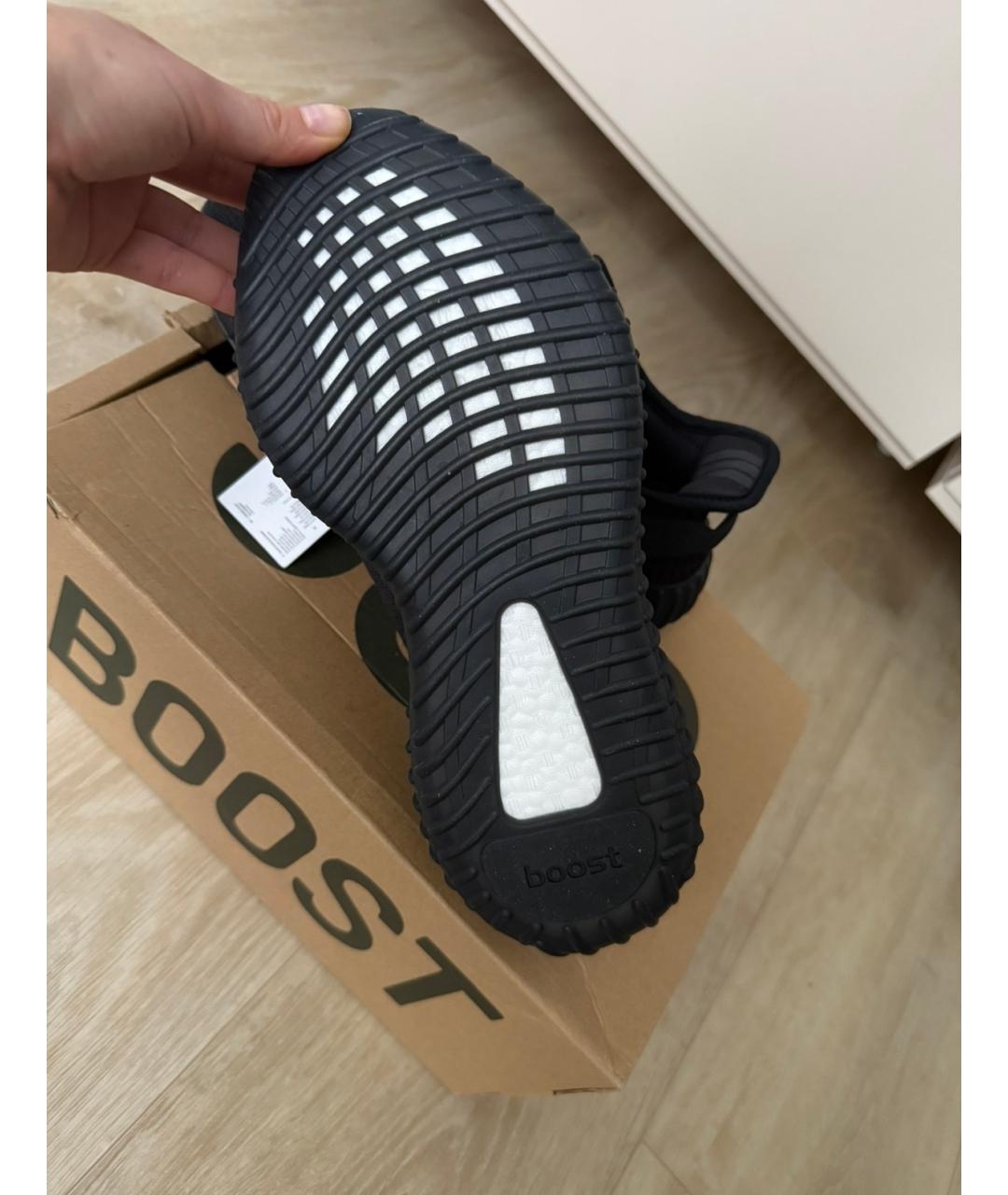 ADIDAS YEEZY Черные текстильные низкие кроссовки / кеды, фото 2