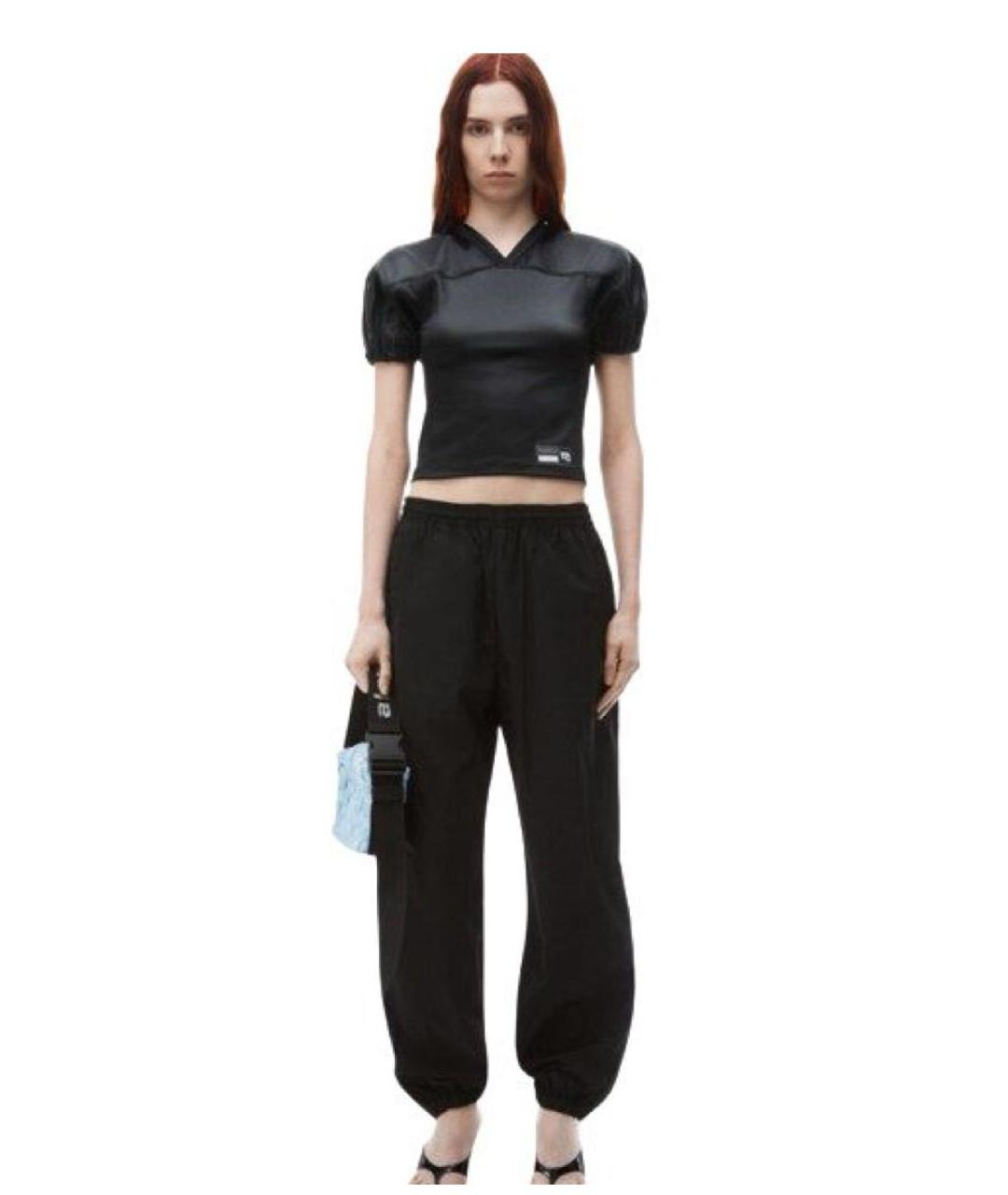 T BY ALEXANDER WANG Черные полиэстеровые спортивные брюки и шорты, фото 5