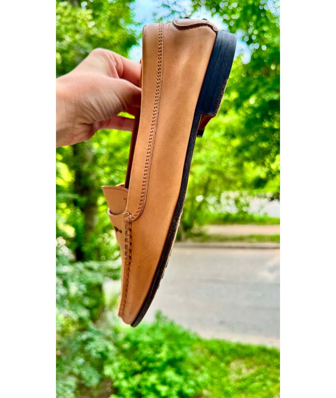 TOD'S Бежевые кожаные лоферы, фото 2