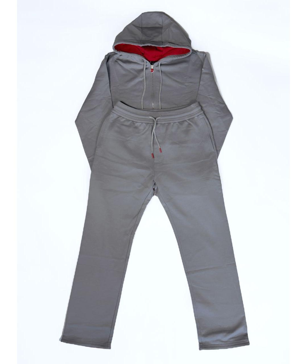KITON Серый хлопковый спортивный костюм, фото 5