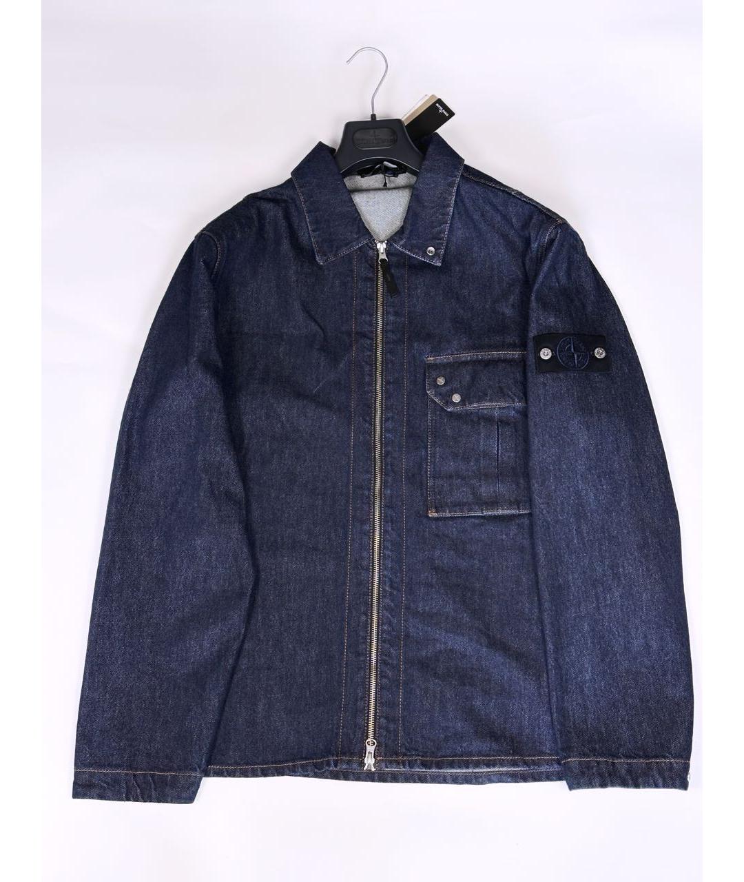 STONE ISLAND Темно-синяя деним куртка, фото 5