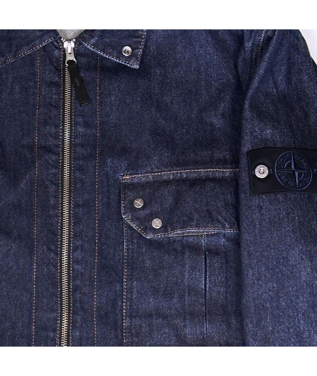 STONE ISLAND Темно-синяя деним куртка, фото 4