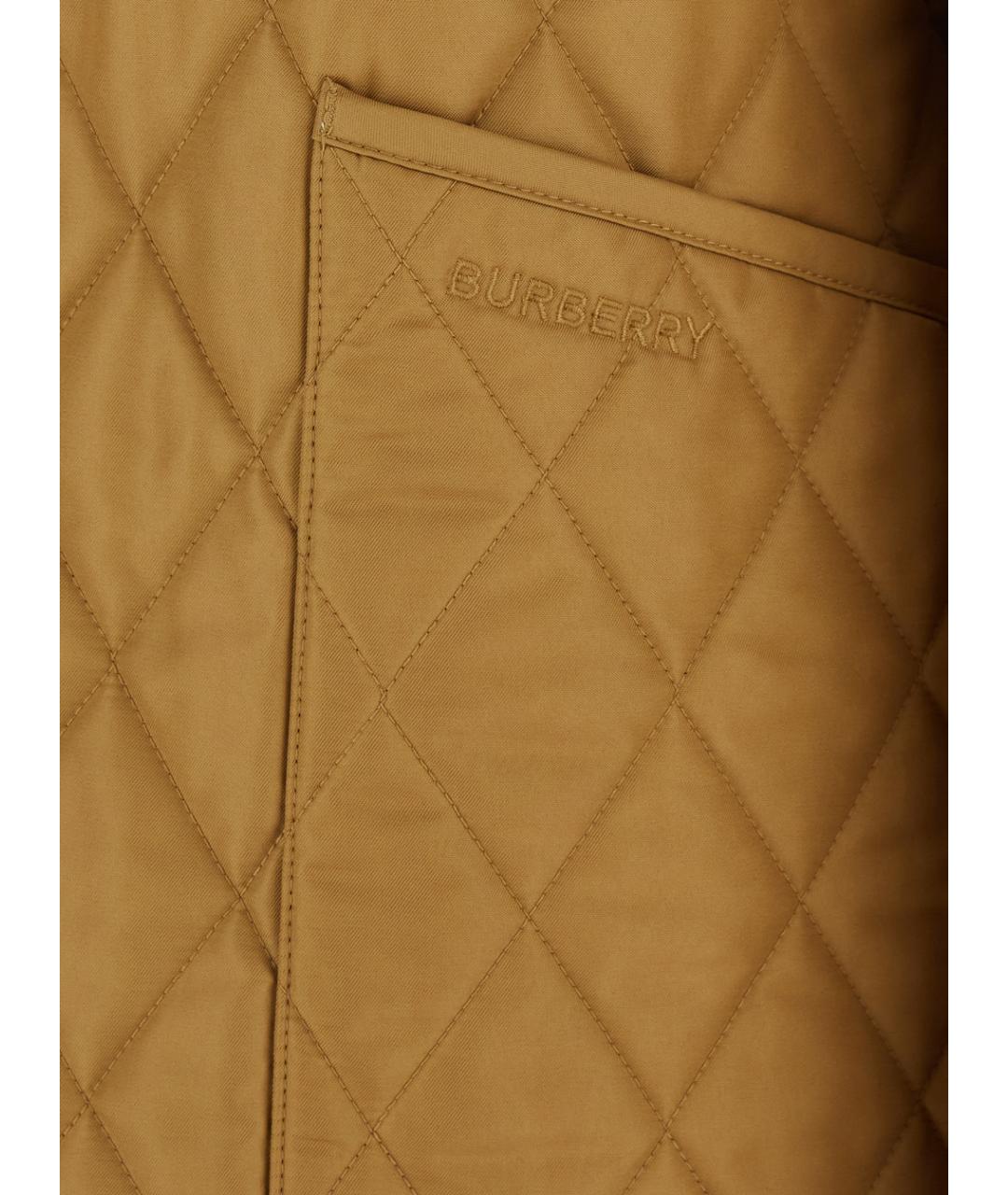 BURBERRY Бежевая полиэстеровая куртка, фото 3