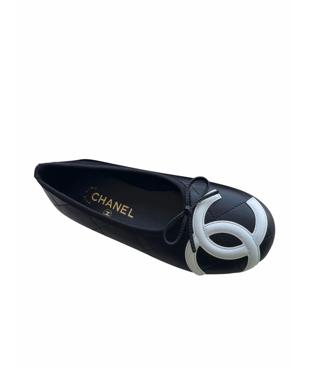 CHANEL Черные кожаные балетки, фото 1