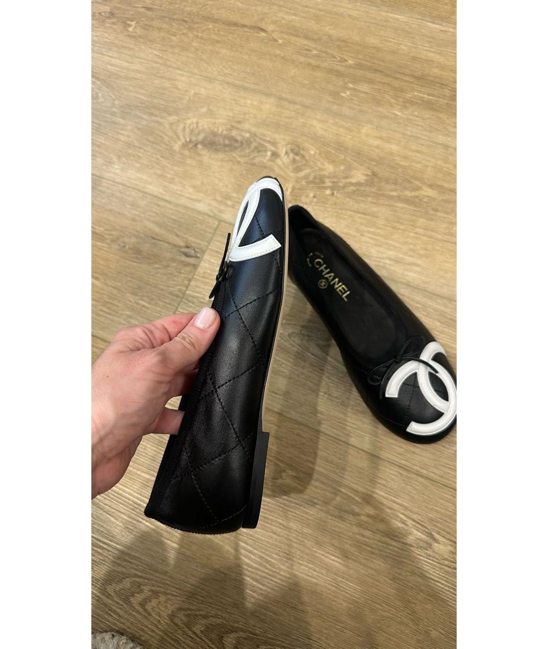 CHANEL Черные кожаные балетки, фото 9
