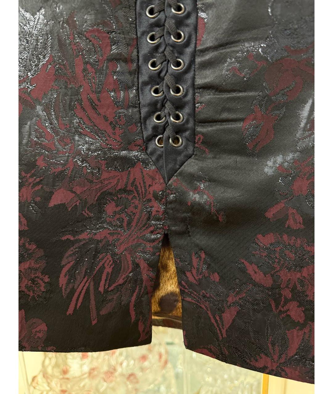 DOLCE&GABBANA Черная хлопковая юбка миди, фото 4
