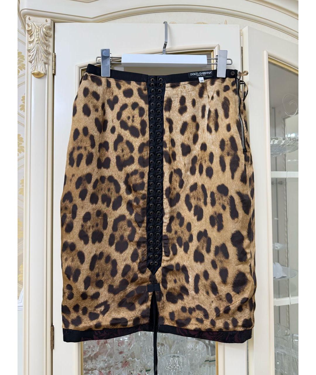 DOLCE&GABBANA Черная хлопковая юбка миди, фото 6