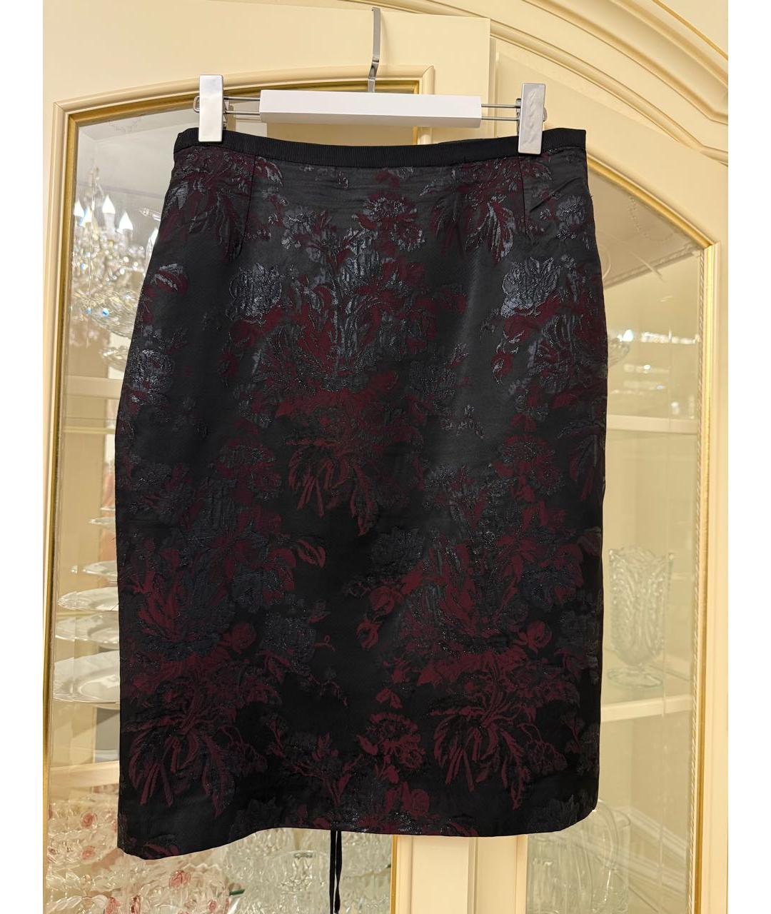 DOLCE&GABBANA Черная хлопковая юбка миди, фото 9
