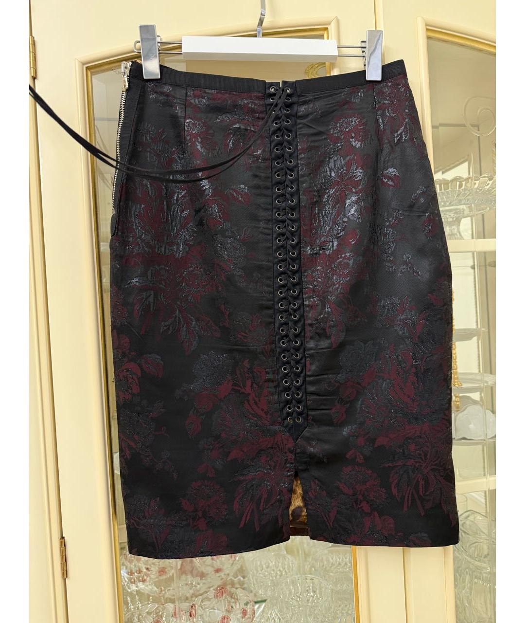 DOLCE&GABBANA Черная хлопковая юбка миди, фото 3
