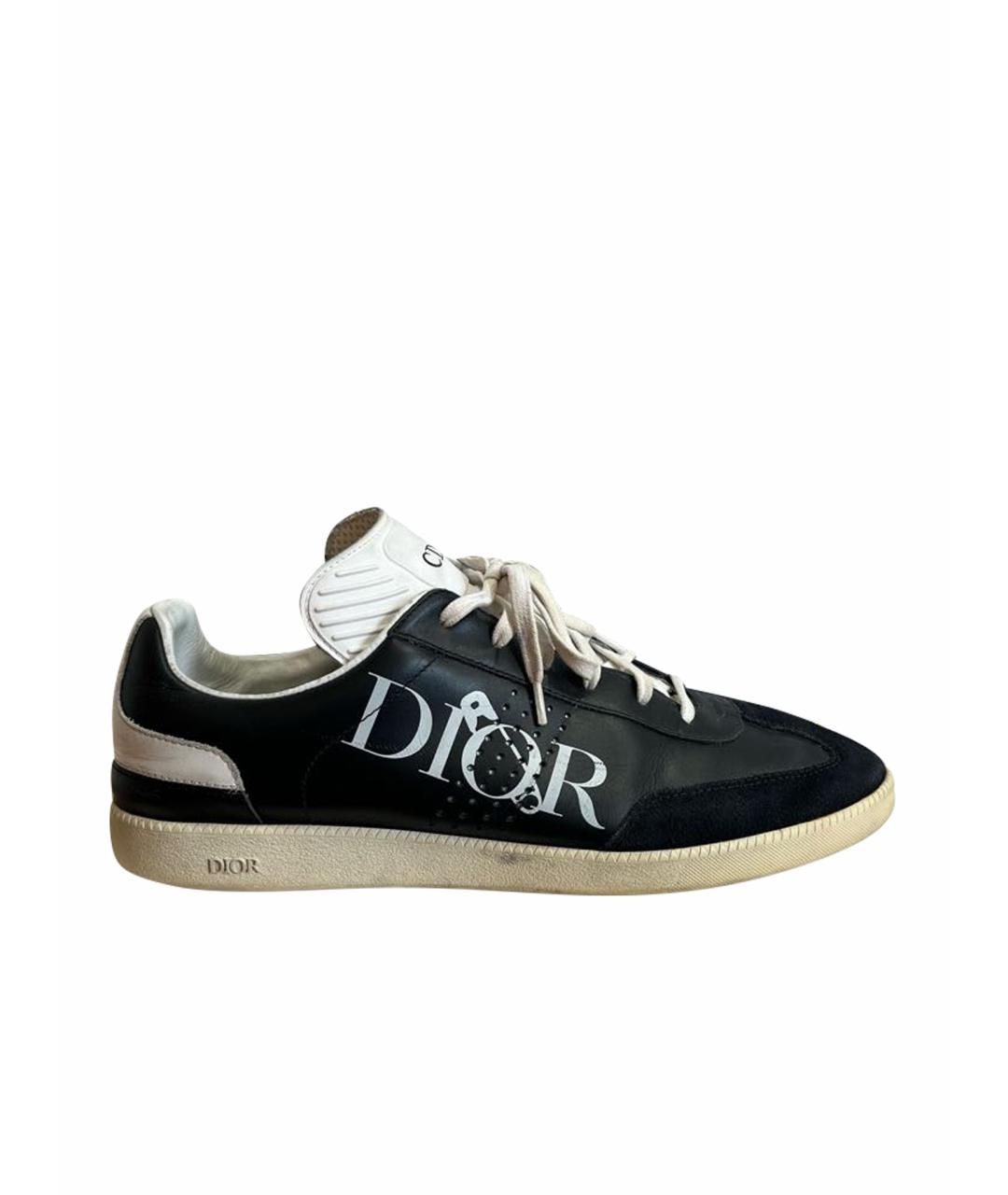 CHRISTIAN DIOR Черные кожаные низкие кроссовки / кеды, фото 1