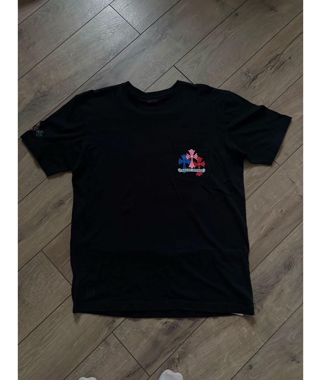 CHROME HEARTS Черная хлопковая футболка, фото 4