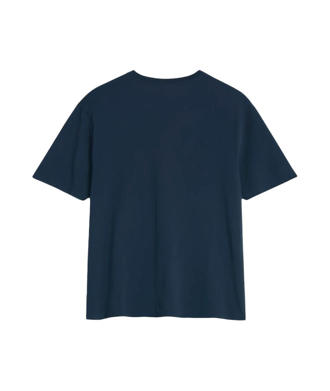MAISON KITSUNE Синяя хлопковая футболка, фото 3