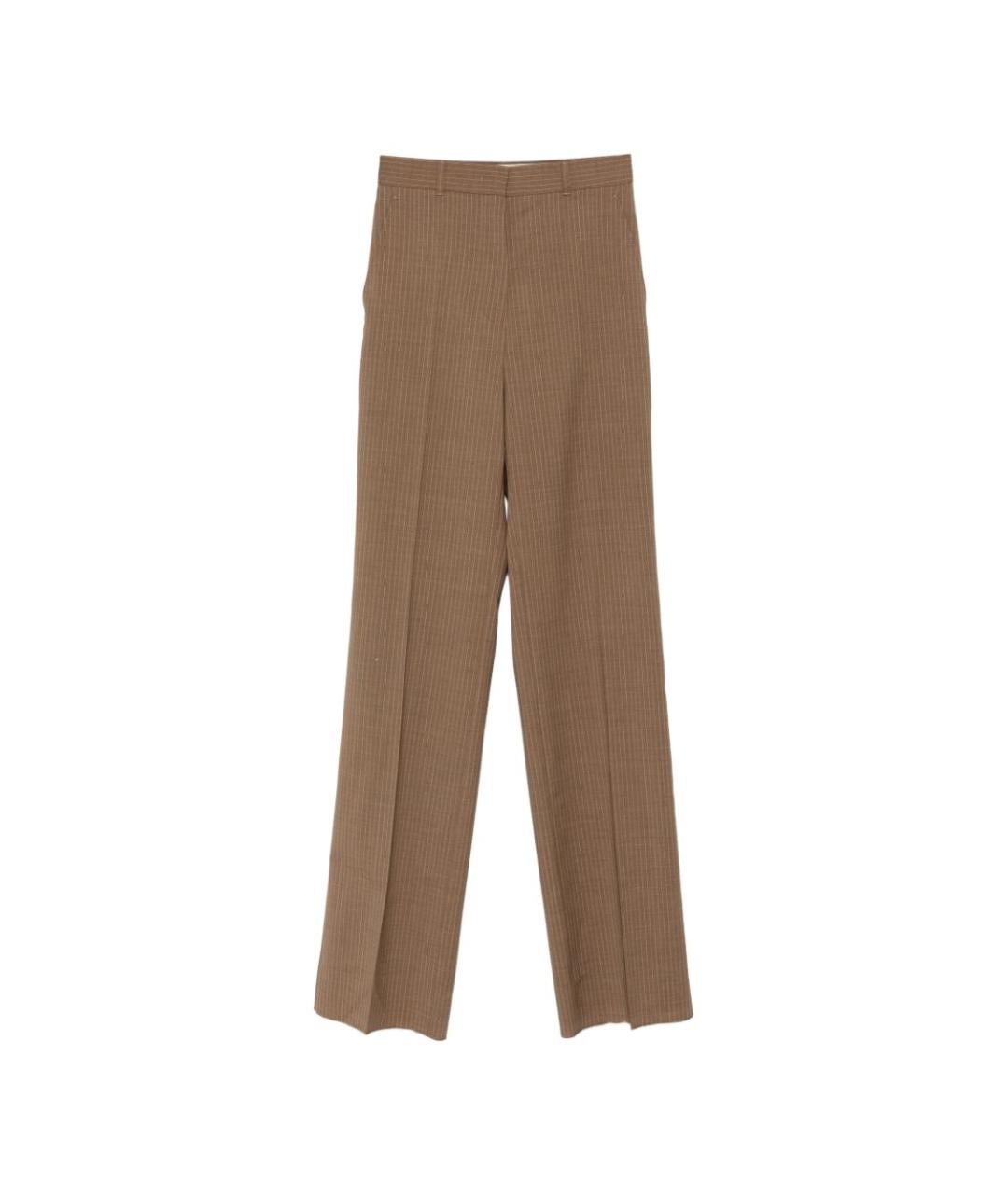 MAX MARA Бежевые шерстяные прямые брюки, фото 1