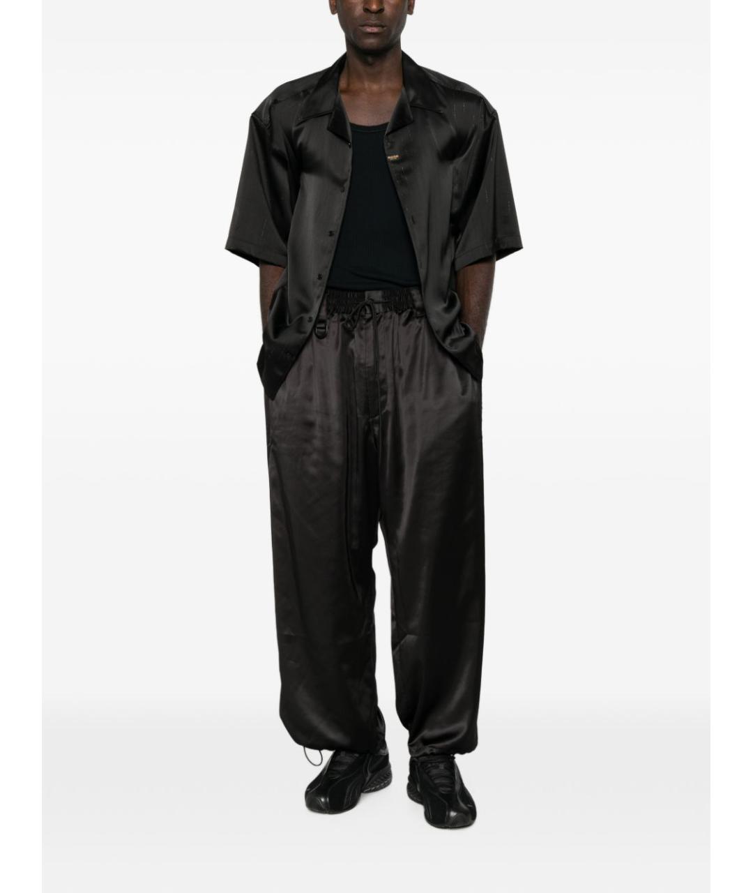 Y-3 Черные атласные повседневные брюки, фото 2
