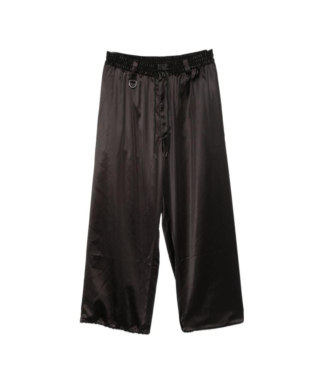 Y-3 Черные атласные повседневные брюки, фото 1