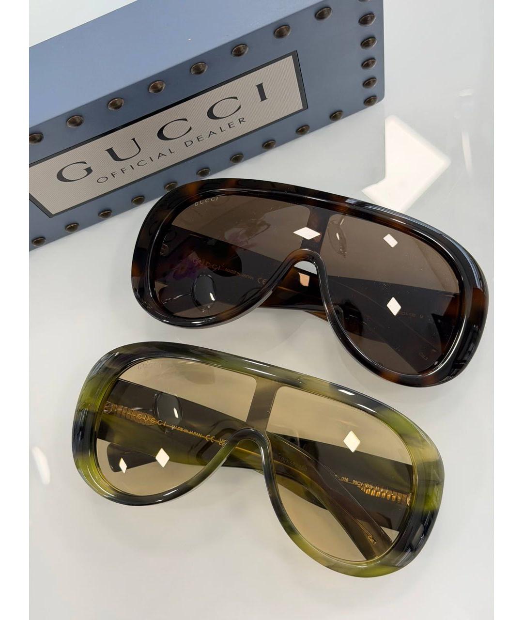 GUCCI Зеленые пластиковые солнцезащитные очки, фото 3