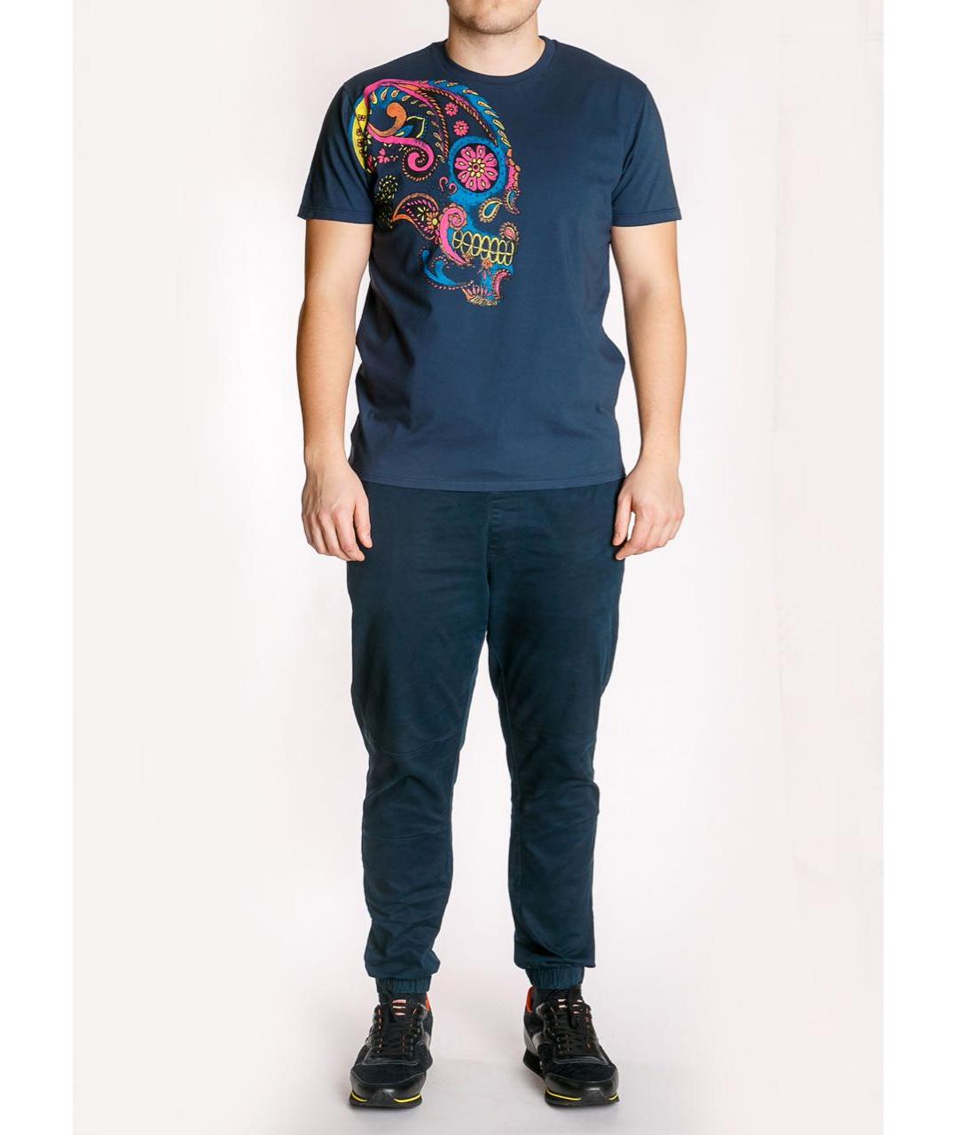 ETRO Темно-синяя хлопковая футболка, фото 2