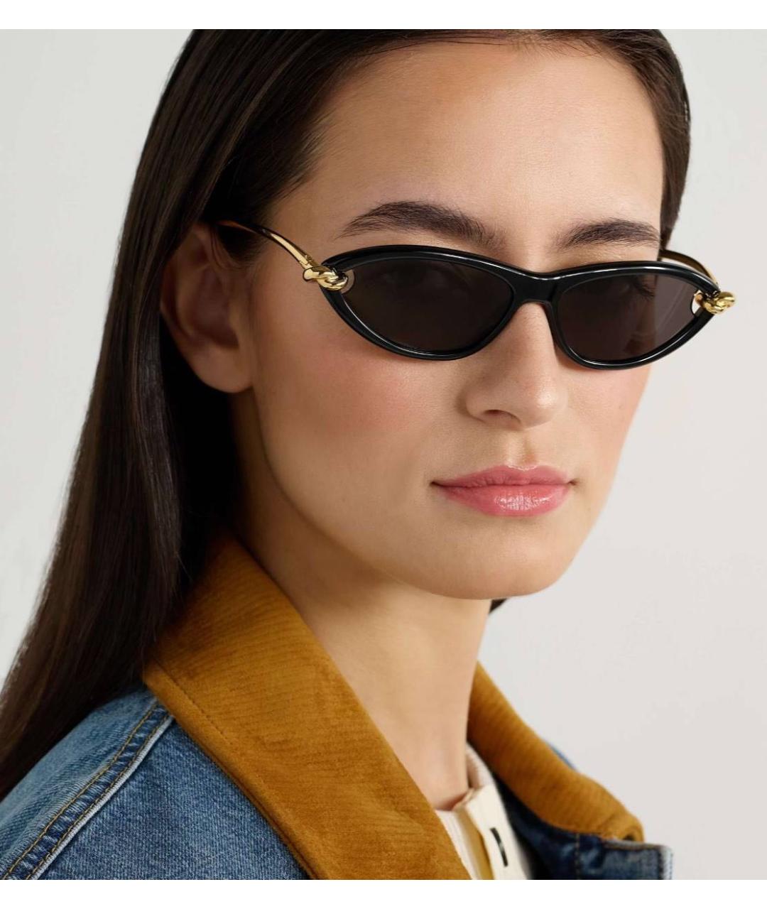 BOTTEGA VENETA Черные пластиковые солнцезащитные очки, фото 4
