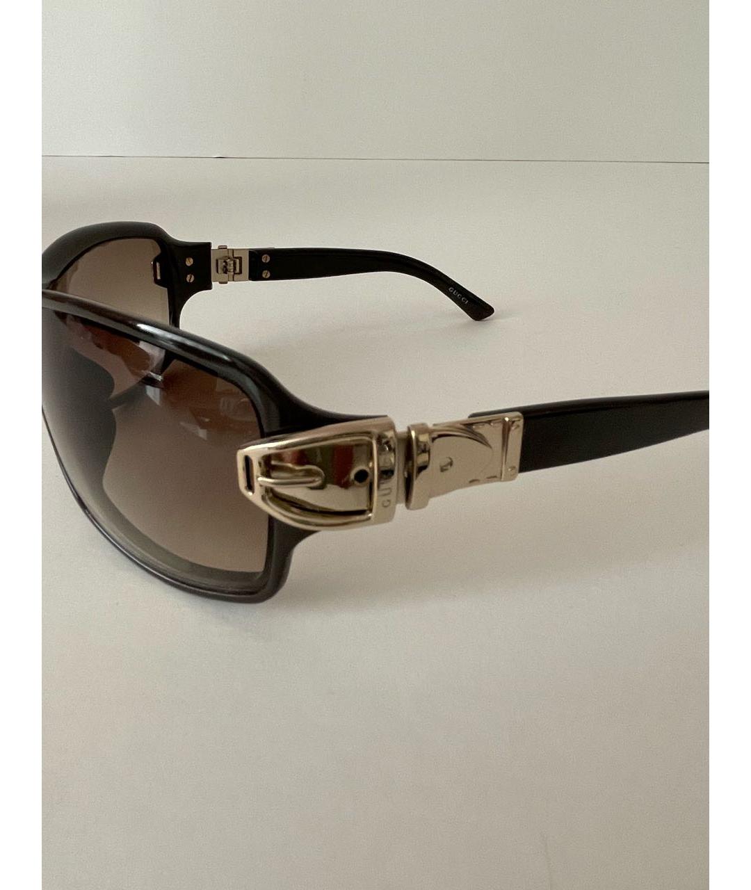 GUCCI Коричневые пластиковые солнцезащитные очки, фото 3