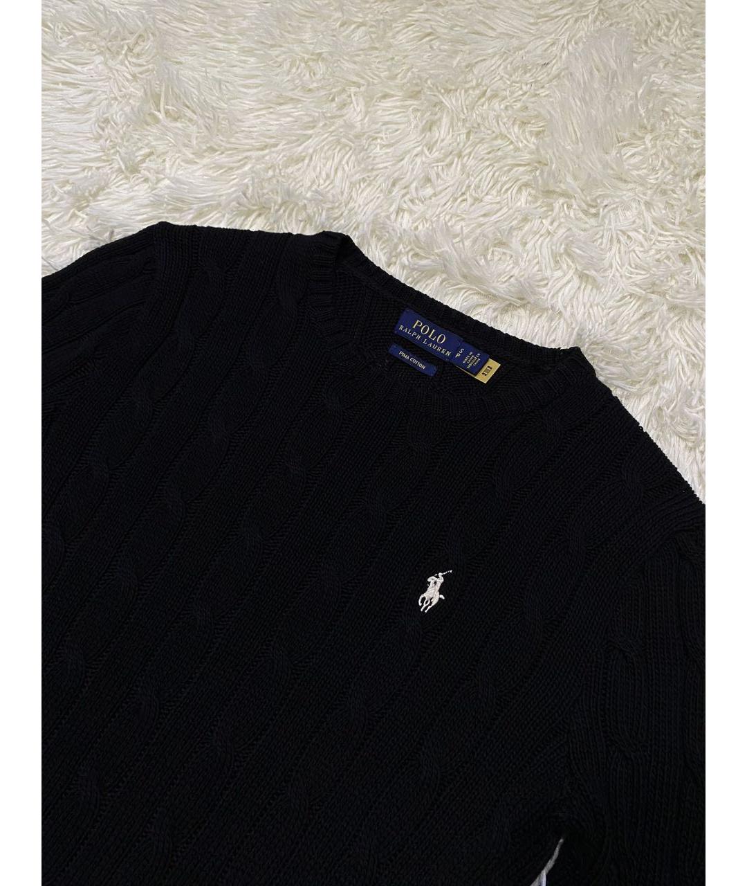 POLO RALPH LAUREN Черный хлопковый джемпер / свитер, фото 4
