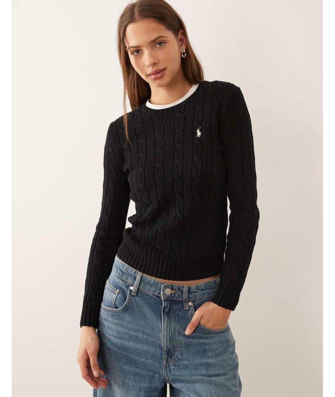 POLO RALPH LAUREN Черный хлопковый джемпер / свитер, фото 5