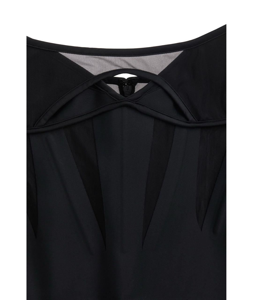 MUGLER Черное полиамидовое вечернее платье, фото 2