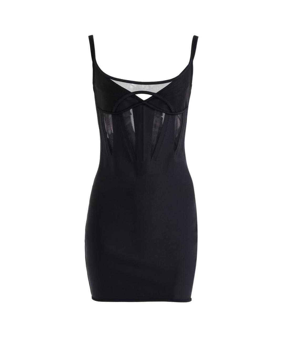 MUGLER Черное полиамидовое вечернее платье, фото 8