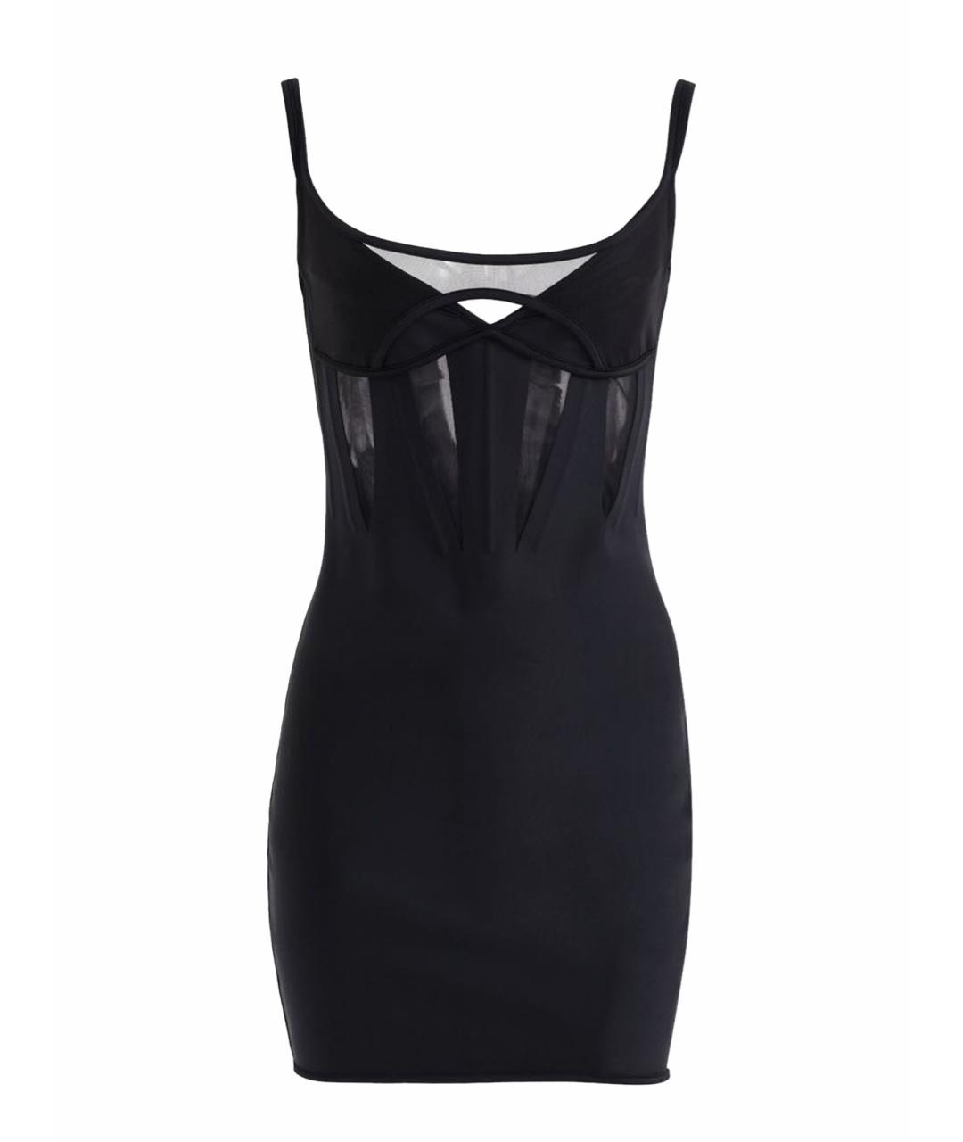 MUGLER Черное полиамидовое вечернее платье, фото 1
