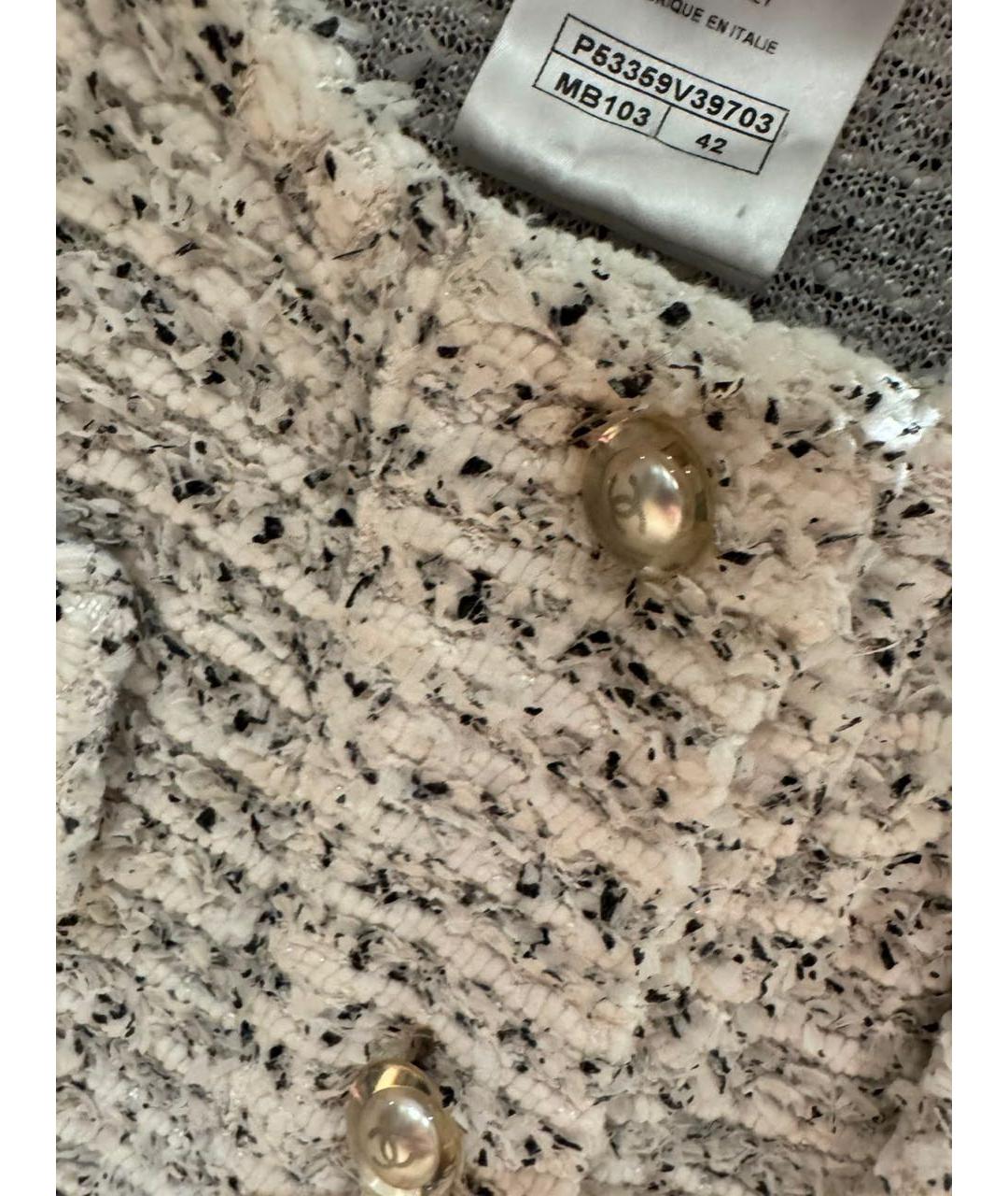 CHANEL Белое твидовое повседневное платье, фото 4