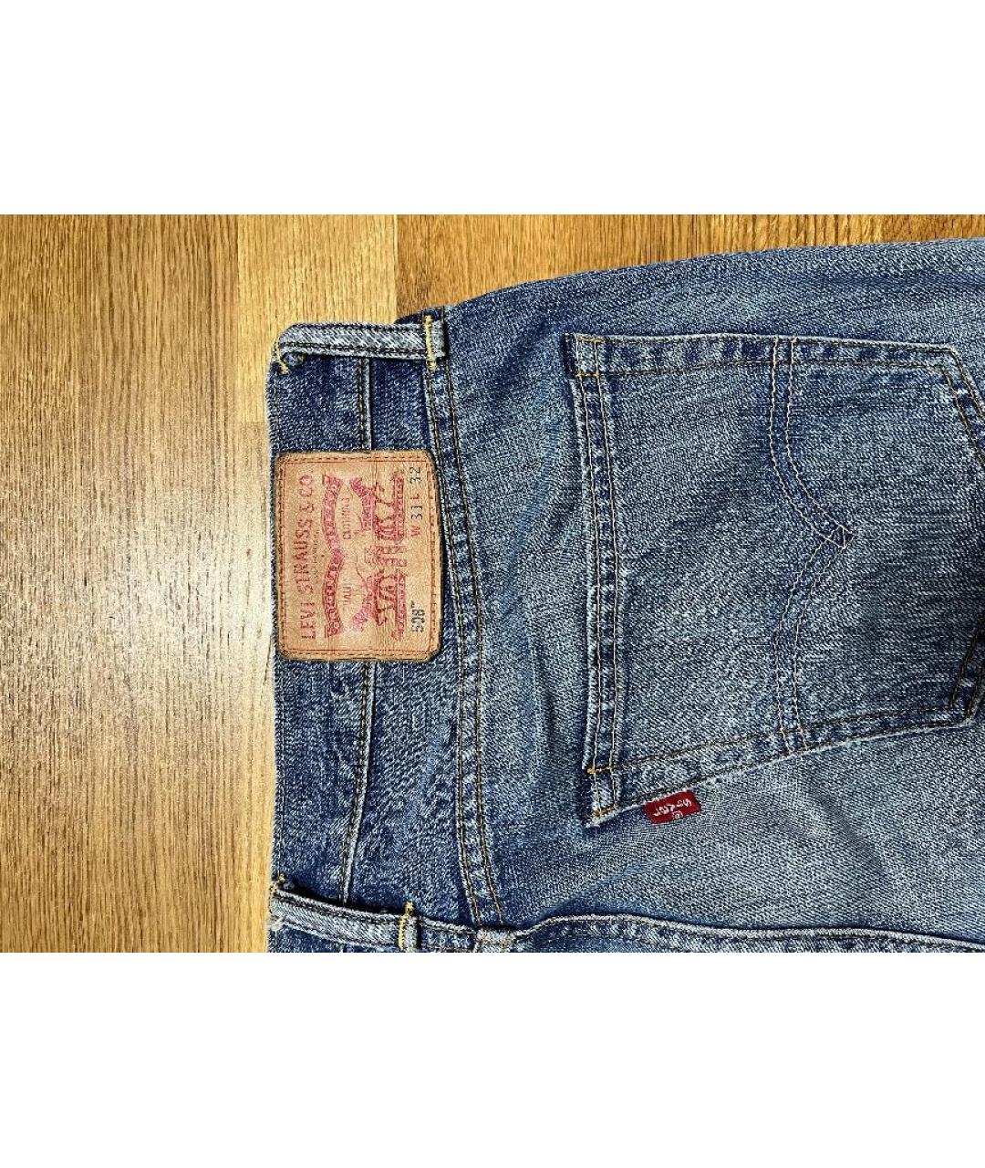 LEVI'S Синие хлопковые прямые джинсы, фото 4
