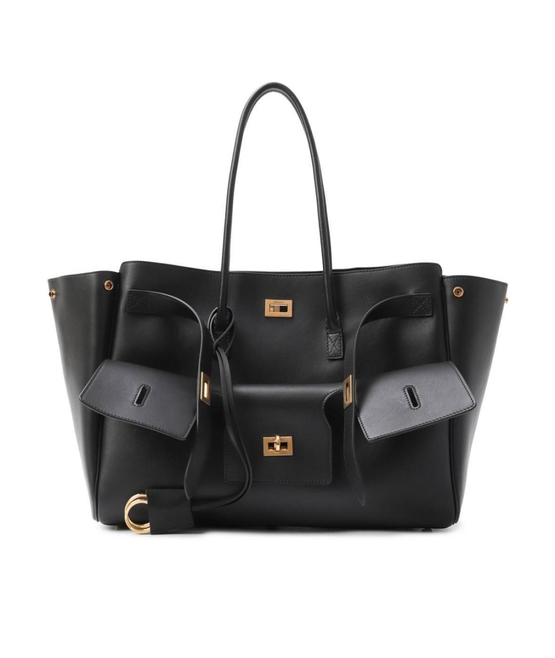 BALENCIAGA Черная кожаная сумка тоут, фото 5