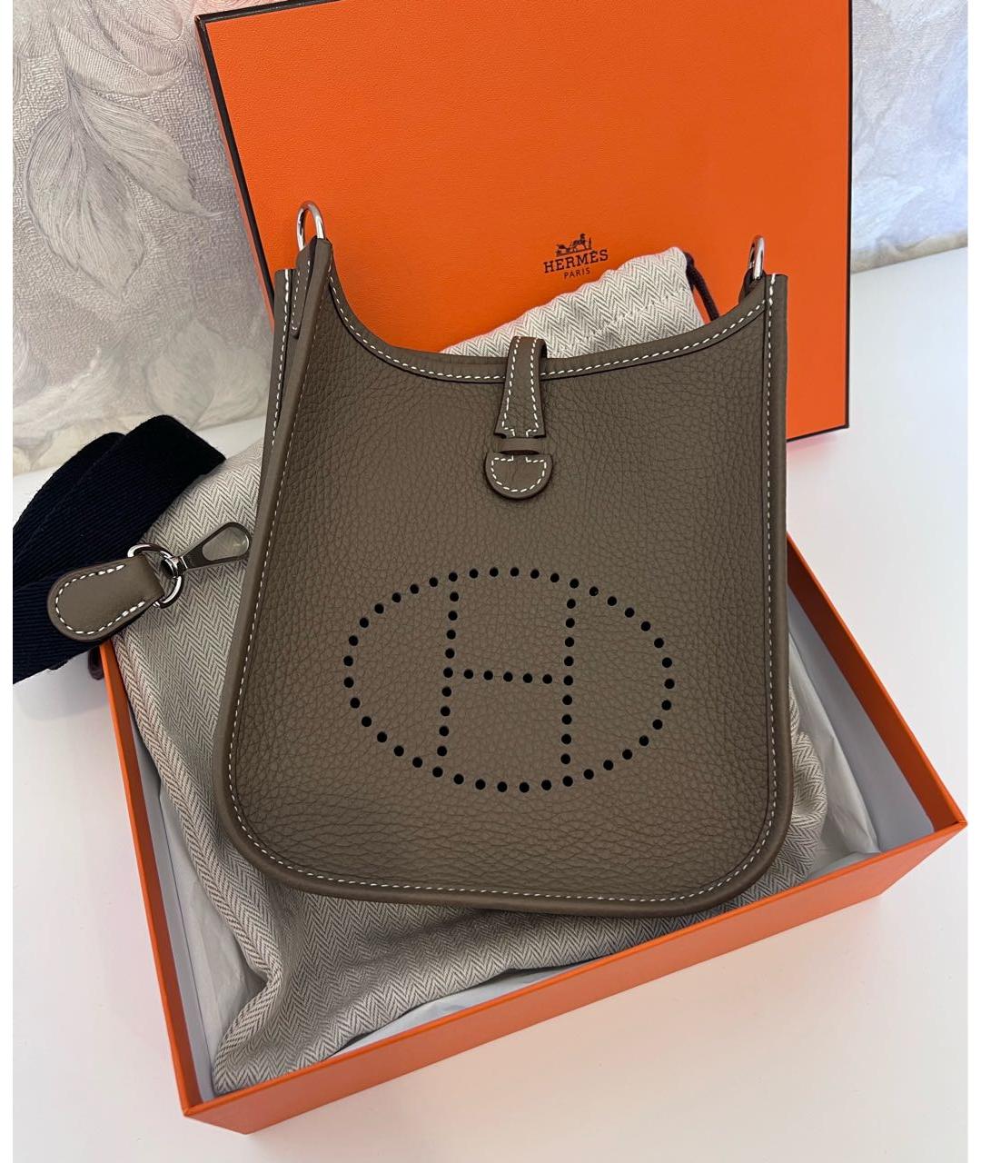 HERMES Коричневая кожаная сумка через плечо, фото 5