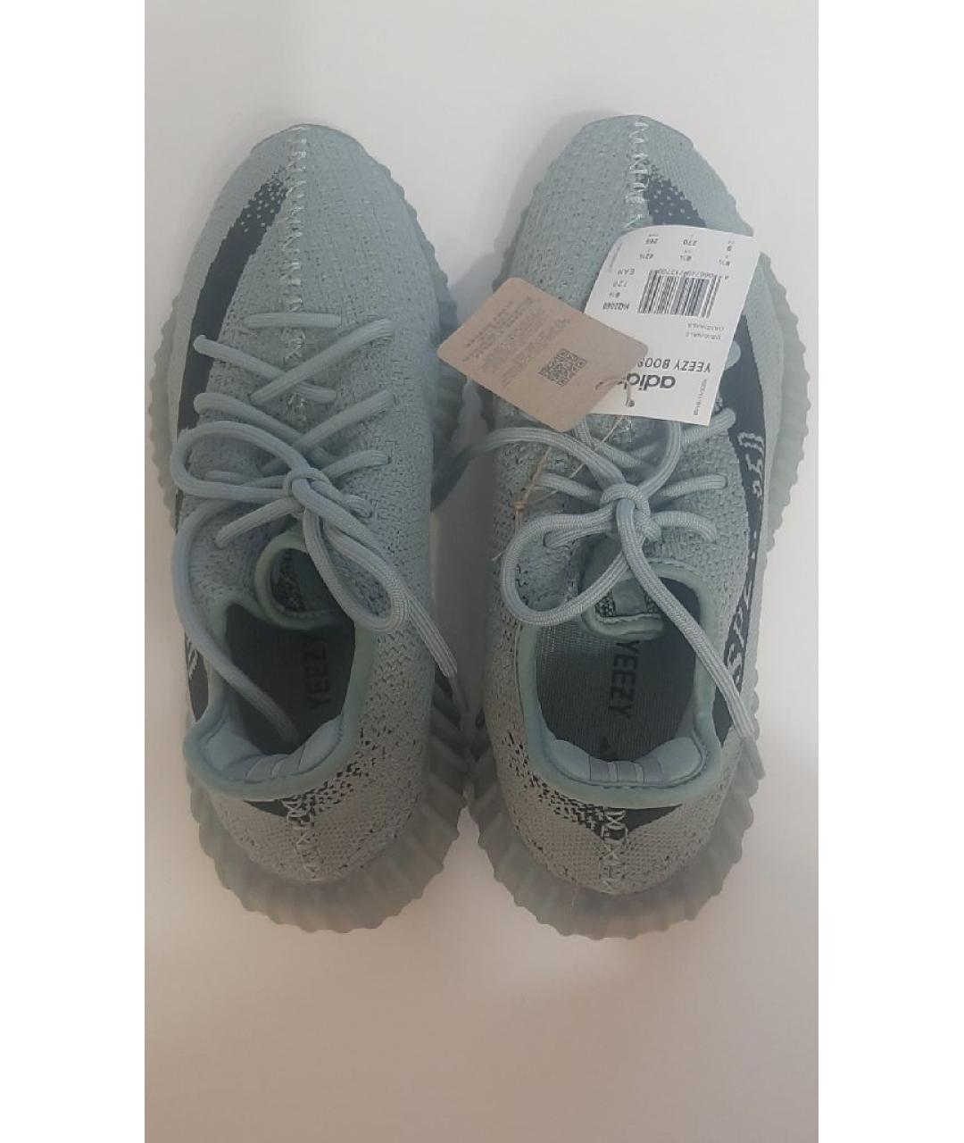 ADIDAS YEEZY Голубые текстильные низкие кроссовки / кеды, фото 3