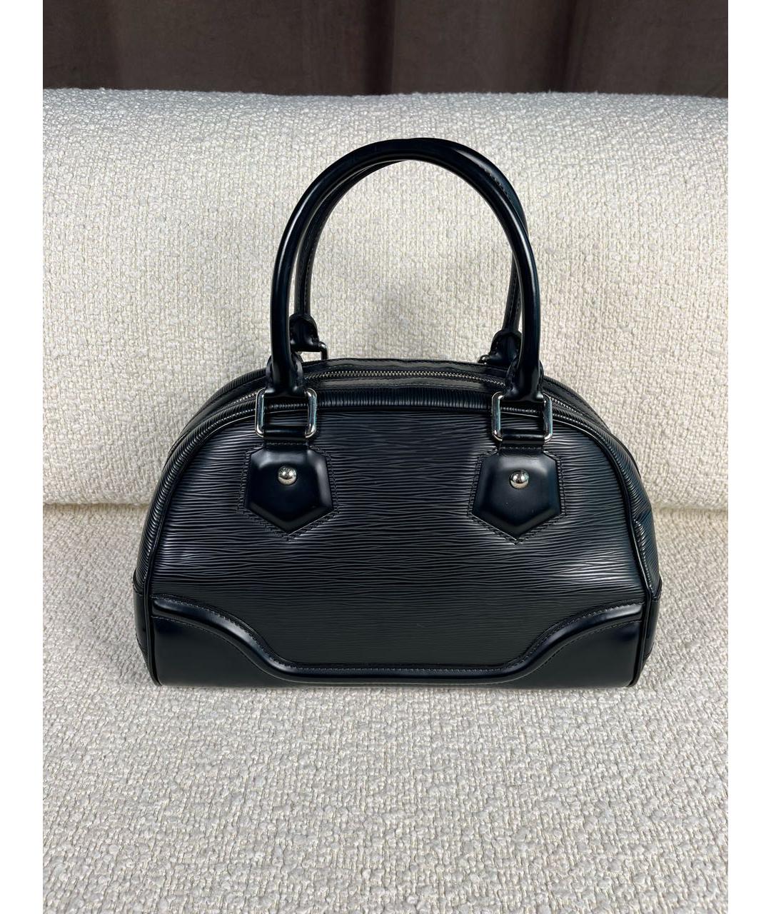 LOUIS VUITTON Черная кожаная сумка с короткими ручками, фото 9