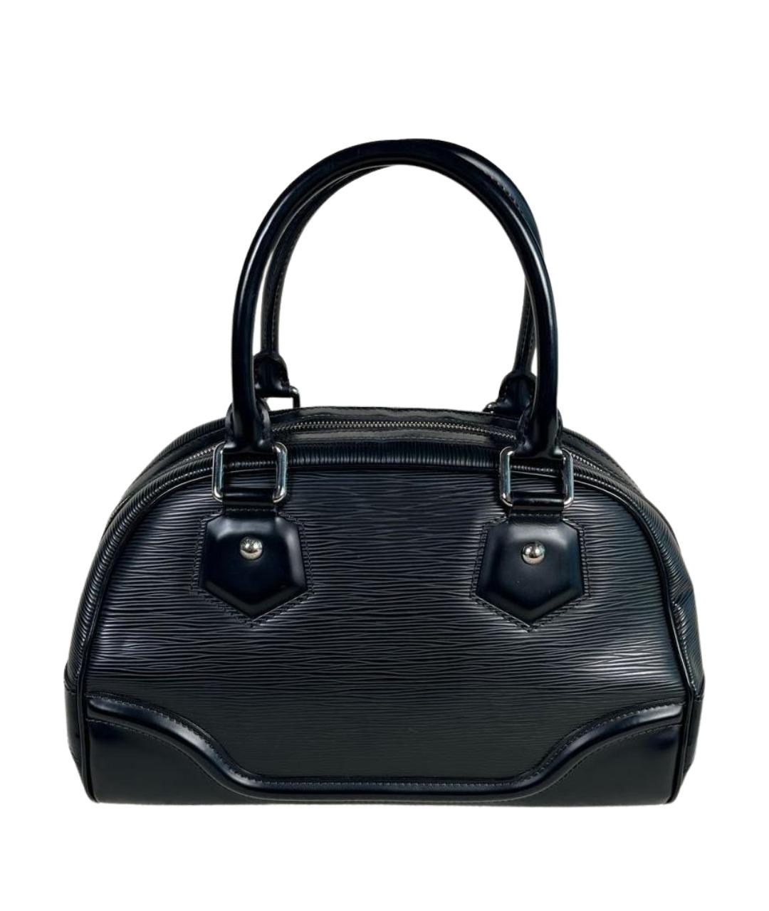 LOUIS VUITTON Черная кожаная сумка с короткими ручками, фото 1