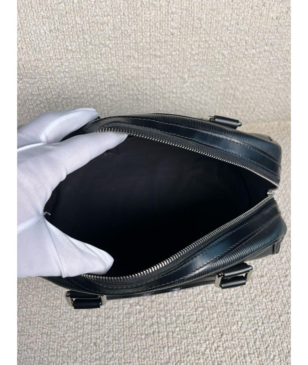 LOUIS VUITTON Черная кожаная сумка с короткими ручками, фото 4